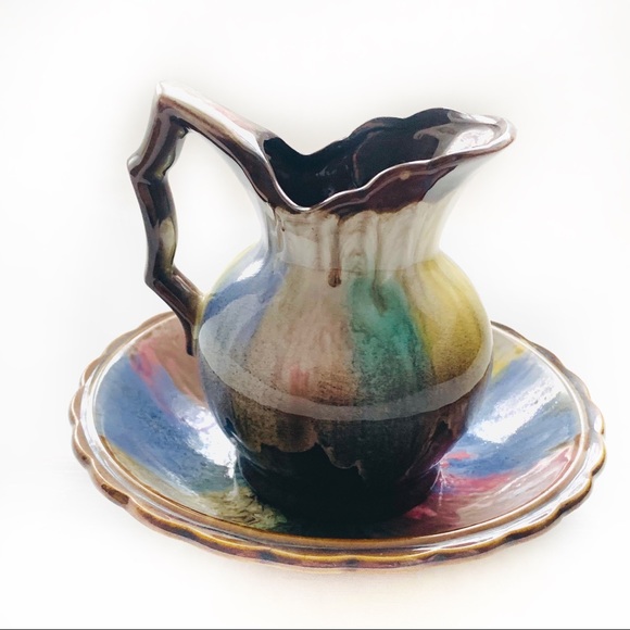 Vintage Japan Ceramic Creamer/Pitcher & Saucer Set